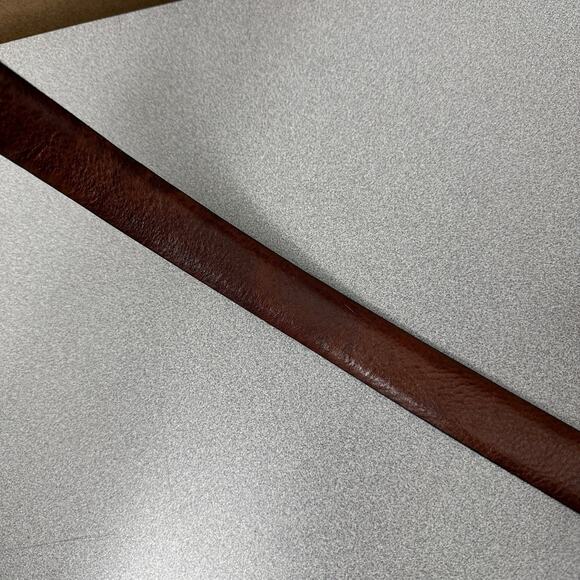 Tulliani Leather Belt Large Glazed Anline Steerhide Silver Buckle Embossed USA - Picture 3 of 10